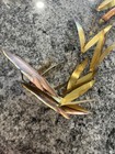 Vintage Brass Cattail Reeds Wall Hanging Mcm Copper Metal Wall Art