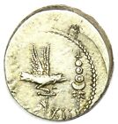 Marc Antony Ar Denarius Silver Roman Galley Coin 30 Bc - Good Vf   Xf  ef 
