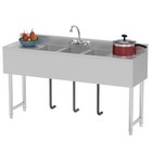Commercial Sink 3 Compartment Double Drainboard Nsf Stainless Steel Bar Kitchen