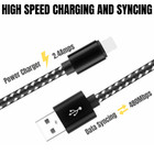 10ft Braided Usb Charging Cable For Iphone 11 Xr 8 7 Plus Ipad Charger Cord Long