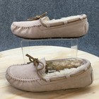 Ugg Australia Slippers Womens 5 Dakota Moccasins Beige Leather Sheepskin Sn5612