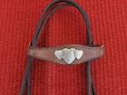 Western Vintage Circle Y Nickel Silver Hearts Headstall bridle
