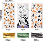 Ccinee Halloween Cellophane Treat Bags  150pcs Halloween Plastic Clear Candy Bag