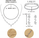 Crystal Wedding Jewelry Set  Silver Necklace Earrings Bracelet Crystal Bridal We
