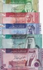 Jordan Set 5 Unc 1 5 10 20 50 Dinars 2022   2023 P 39 40 41 42 43 New