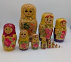 Vintage Russian Wooden Nesting Dolls Hand Painted Beautiful Rare 12 Piece Set