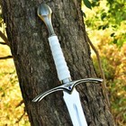Custom Handmade Stainless Steel White Replica Sword Fully Functional Wscabbard