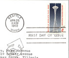 Vintage Fdc Scott  1196 Artmaster 21st Century World s Fair Seattle Wa C1962
