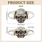 2 Pcs Skull Shoe Lace Charms Antique Silver Shoelace Buckle Detachable Fashio   