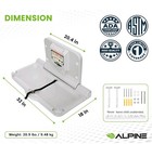 Alpine Wall Mounted Baby Changing Station Horizontal Baby Changing Table 