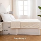 Pleated Waffle Weave Bed Skirt Tailored Dust Ruffle 22 Inch Drop Easy Fit Mac   