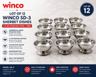 Lot Of 12 Winco Sd-3 Sherbet Dishes 3 5 Oz Stainless Steel Dessert Cups New