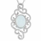 Sterling Silver Semi Mount Pendant Setting Oval Ov 12x10mm White Topaz