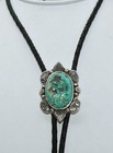 Cripple Creek Turquoise Sterling Silver Handmade Bolo Tie By Ryan Schoolfield