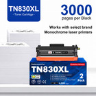 Tn830 Xl Toner High Yield For Brother 830xl Toner Dcp-l2640dw Hl-l2460dw  2pack 