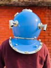 Antique Finish Mark V Divers Helmet Us Navy Scuba Diving Helmet Deep Blue Marine