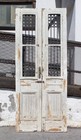 Pair Of Antique 40    Salvaged French Colonial Doors With Iron Inserts  Ned2644