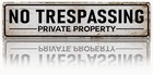 Vintage Metal Tin Warning Sign  No Trespassing Private Property Sign  Securit   