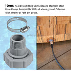 Swimming Drain Fitting Connects Fits Coleman Pools With Ss Hose Clamp Id1 5-inch