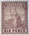 Travelstamps  1909 Trinidad Stamps Sc 97   Sg  140  6 Pence  Mint  Og  Hinged