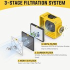 Air Scrubber 3-stage Filtr Negative Air Purifier Industrial Commercial Yellow