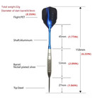 3pcs 22g Torpedo Darts Silver Needle Blue Aluminum Shaft Aurora Flight Set