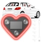 Solar Powered Car Led Ambient Light - Heart Shaped Neon Accent For Rear   Red