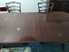 Mid Century 7-piece Dining Set Dark Wood Rectangular Table   6 Chairs