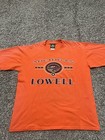 Vintage 90   s Made In Usa Lowell  Michigan Orange T Shirt Size Large Rare Vtg