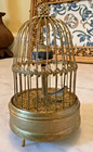 Rare Vintage Bird In Gilded Cage Rotating Ball Clock  See Video 
