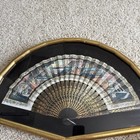 18th To 19th Century  Gilt Carved And Hand Painted Antique Asian Fan- Framed 