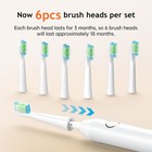 Fairywill Sonic Rechargeable Electric Toothbrush With 6 Brush Heads For Adults