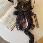 Plush Cat Pencil Pouch Case Devon Rex Cat Kitten Plush Stationery Storage Bag