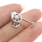 925 Sterling Silver Antique Art Deco Cart 3d Pendant