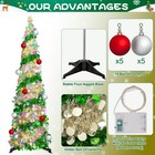 Artificial Christmas Trees With Lights- 5 Ft Tinsel Artificial Christmas Tree   