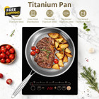 11 8in Titanium Hammered Pan Pro For Cooking  Titanium Pan With Lid