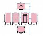Oudmay Makeup Beauty Train Case Professional Artist Rolling Cosmetic Organizer W