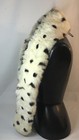 Vintage Genuine Fur Collar Lined White W  Polka Dots Great Condition Soft