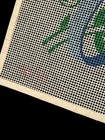 Vintage Needlepoint Canvas Hand Painted Letter W Initial Scroll Floral Mesh