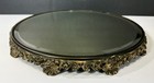 Antique Ornate Beveled Mirror Silver Plate 15  Plateau Vanity Display Tray