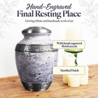 Cremation Urn For Adult Human Ashes - Large Handcrafted Funeral Memorial With St