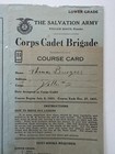 Vintage 1931 Salvation Army Corps Cadet Brigade Course Card Work Record Ephemera