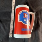 Vintage Denver Broncos Orange Nfl Football Thermo Serv Mug - 1976 Made In Usa