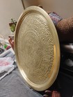 Vintage 1950 s Persian Islamic 23  Large Hammered Brass Decorative Tray 