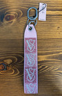 Victoria s Secret Pink Wristlet Keychain With Rhinestones V Logo  new With Tags 