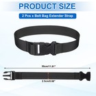 2pcs Fanny Pack Extender Strap  12  X 1  Belt Bag Extension Strap  Black