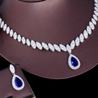 Wedding Bridal  Cz Jewelry Set Zirconia Necklace Earrings Set