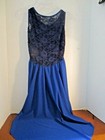 Curtain Call     blue Lace Back Dance Dress child Size Large    