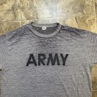 Vintage 1980s Champion Army Tee Gray Spell Out Xl 25x29 Black Military Usa 80s