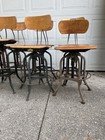 Vtg Uhl Toledo Mcm Machine Shop Industrial Adjustable Stool  Lot 8